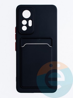 Накладка силиконовая Winter с кардхолдером для Xiaomi Mi 12 Lite черная - фото 63714