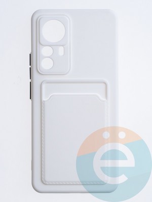 Накладка силиконовая Winter с кардхолдером для Xiaomi Mi 12T Pro белая - фото 63715