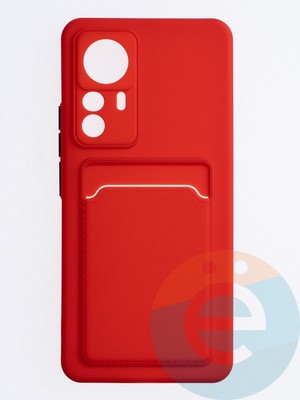 Накладка силиконовая Winter с кардхолдером для Xiaomi Mi 12T Pro красная - фото 63721