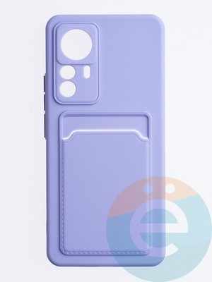 Накладка силиконовая Winter с кардхолдером для Xiaomi Mi 12T Pro сиреневая - фото 63730