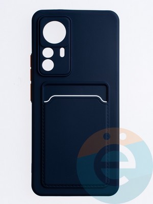 Накладка силиконовая Winter с кардхолдером для Xiaomi Mi 12T синяя - фото 63740