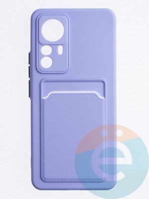 Накладка силиконовая Winter с кардхолдером для Xiaomi Mi 12T сиреневая - фото 63743