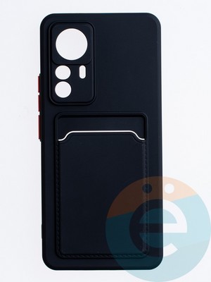 Накладка силиконовая Winter с кардхолдером для Xiaomi Mi 12T черная - фото 63744