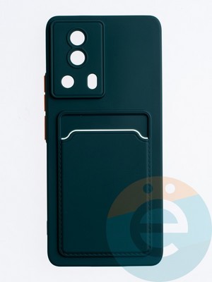 Накладка силиконовая Winter с кардхолдером для Xiaomi Mi 13 Lite зеленая - фото 63747