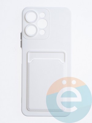 Накладка силиконовая Winter с кардхолдером для Xiaomi Redmi 12 белая - фото 63756