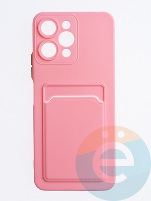 Накладка силиконовая Winter с кардхолдером для Xiaomi Redmi 12 розовая - фото 63763