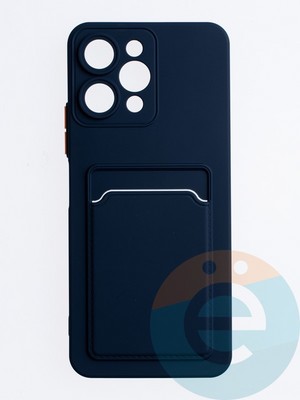 Накладка силиконовая Winter с кардхолдером для Xiaomi Redmi 12 синяя - фото 63765