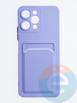Накладка силиконовая Winter с кардхолдером для Xiaomi Redmi 12 сиреневая - фото 63766