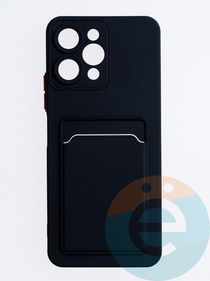 Накладка силиконовая Winter с кардхолдером для Xiaomi Redmi 12 черная - фото 63768