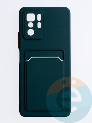 Накладка силиконовая Winter с кардхолдером для Xiaomi Redmi Note 10 Pro 5G зеленая - фото 63772