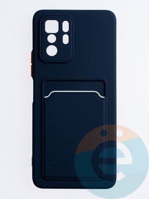 Накладка силиконовая Winter с кардхолдером для Xiaomi Redmi Note 10 Pro 5G синяя - фото 63776