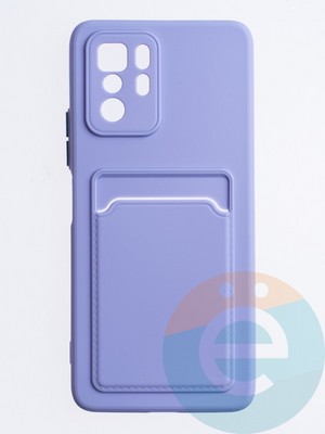 Накладка силиконовая Winter с кардхолдером для Xiaomi Redmi Note 10 Pro 5G сиреневая - фото 63777