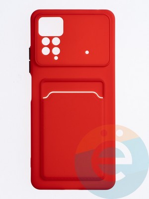 Накладка силиконовая Winter с кардхолдером для Xiaomi Redmi Note 11 Pro красная - фото 63784