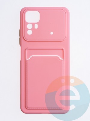 Накладка силиконовая Winter с кардхолдером для Xiaomi Redmi Note 12S розовая - фото 63815