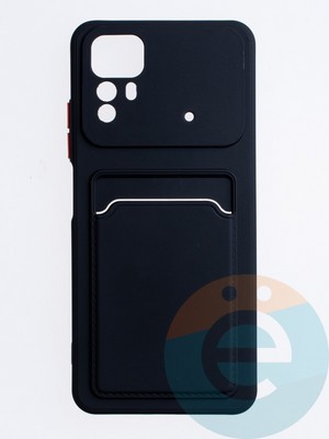 Накладка силиконовая Winter с кардхолдером для Xiaomi Redmi Note 12S черная - фото 63821