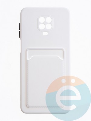 Накладка силиконовая Winter с кардхолдером для Xiaomi Redmi Note 9 Pro/9S белая - фото 63822