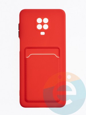 Накладка силиконовая Winter с кардхолдером для Xiaomi Redmi Note 9 Pro/9S красная - фото 63826