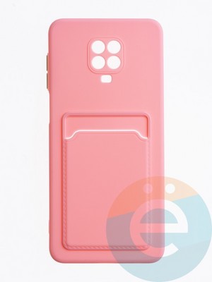 Накладка силиконовая Winter с кардхолдером для Xiaomi Redmi Note 9 Pro/9S розовая - фото 63828