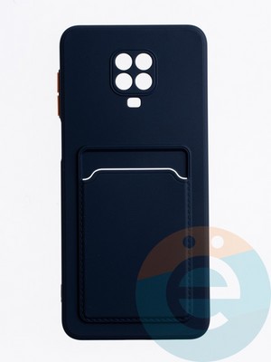 Накладка силиконовая Winter с кардхолдером для Xiaomi Redmi Note 9 Pro/9S синяя - фото 63830