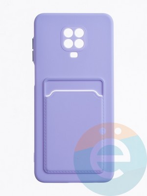 Накладка силиконовая Winter с кардхолдером для Xiaomi Redmi Note 9 Pro/9S сиреневая - фото 63832