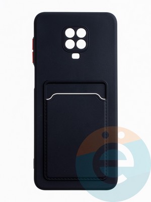 Накладка силиконовая Winter с кардхолдером для Xiaomi Redmi Note 9 Pro/9S черная - фото 63833