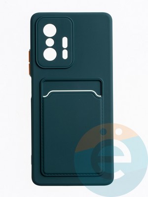 Накладка силиконовая Winter с кардхолдером для Xiaomi Mi 11T/11T Pro зеленая - фото 63993