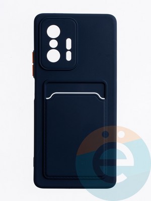 Накладка силиконовая Winter с кардхолдером для Xiaomi Mi 11T/11T Pro синяя - фото 64004