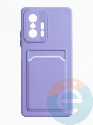 Накладка силиконовая Winter с кардхолдером для Xiaomi Mi 11T/11T Pro сиреневая - фото 64008