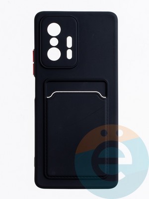 Накладка силиконовая Winter с кардхолдером для Xiaomi Mi 11T/11T Pro черная - фото 64012