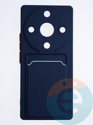 Накладка силиконовая Winter с кардхолдером для Huawei Honor X9A синяя - фото 63856