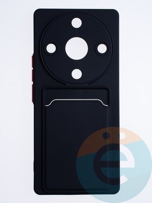 Накладка силиконовая Winter с кардхолдером для Huawei Honor X9A черная - фото 63858