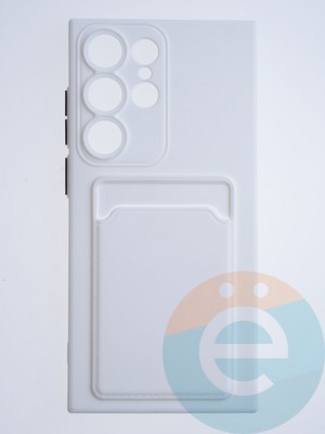 Накладка силиконовая Winter с кардхолдером для Samsung Galaxy S23 Ultra белая - фото 63860