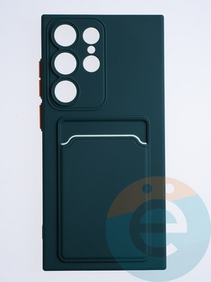 Накладка силиконовая Winter с кардхолдером для Samsung Galaxy S23 Ultra зеленая - фото 63862