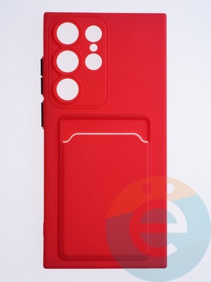 Накладка силиконовая Winter с кардхолдером для Samsung Galaxy S23 Ultra красная - фото 63863