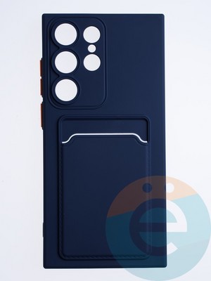 Накладка силиконовая Winter с кардхолдером для Samsung Galaxy S23 Ultra синяя - фото 63865