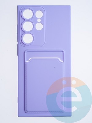 Накладка силиконовая Winter с кардхолдером для Samsung Galaxy S23 Ultra сиреневая - фото 63867