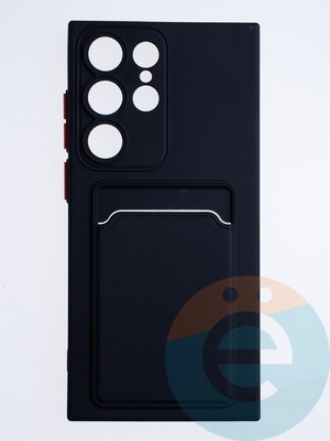 Накладка силиконовая Winter с кардхолдером для Samsung Galaxy S23 Ultra черная - фото 63868