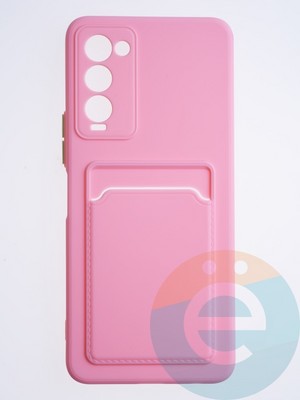 Накладка силиконовая Winter с кардхолдером для Tecno Camon 18/18P розовая - фото 63877