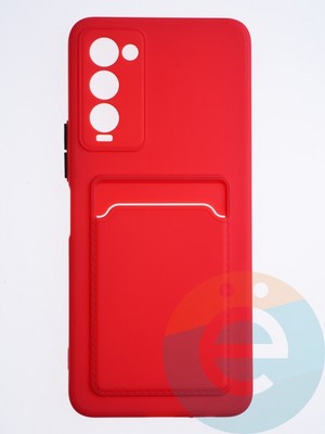 Накладка силиконовая Winter с кардхолдером для Tecno Camon 18/18P синяя - фото 63879