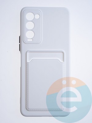 Накладка силиконовая Winter с кардхолдером для Tecno Camon 18/18P белая - фото 64734