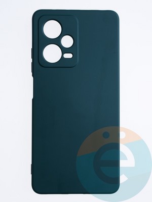 Накладка Silicone Cover (без логотипа, с защитой камеры) для Xiaomi Redmi Note 12 pro 5G зеленая - фото 63925