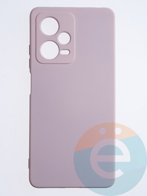Накладка Silicone Cover (без логотипа, с защитой камеры) для Xiaomi Redmi Note 12 pro 5G пудровая - фото 63936