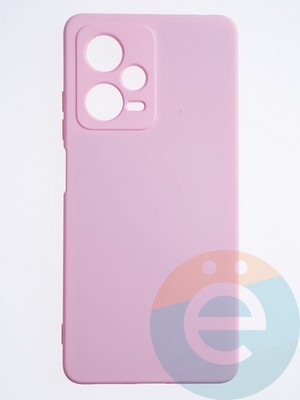 Накладка Silicone Cover (без логотипа, с защитой камеры) для Xiaomi Redmi Note 12 pro 5G розовая - фото 63941