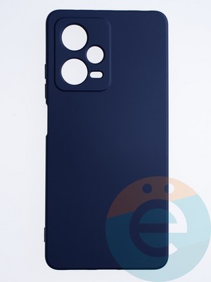 Накладка Silicone Cover (без логотипа, с защитой камеры) для Xiaomi Redmi Note 12 pro 5G синяя - фото 63946