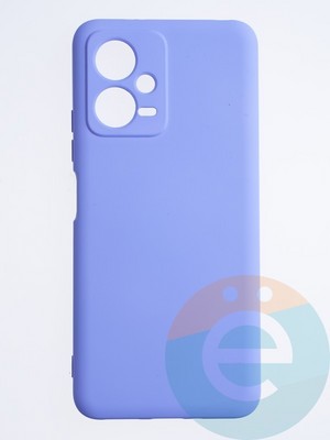 Накладка Silicone Cover (без логотипа, с защитой камеры) для Xiaomi Redmi Note 12 pro 5G сиреневая - фото 63951