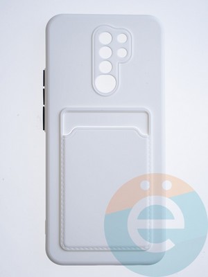 Накладка силиконовая Winter с кардхолдером для Xiaomi Redmi 9 белая - фото 64035
