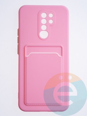 Накладка силиконовая Winter с кардхолдером для Xiaomi Redmi 9 розовая - фото 64047