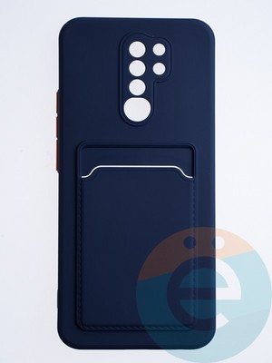 Накладка силиконовая Winter с кардхолдером для Xiaomi Redmi 9 синяя - фото 64051