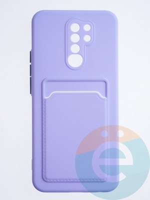 Накладка силиконовая Winter с кардхолдером для Xiaomi Redmi 9 сиреневая - фото 64055
