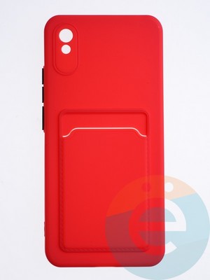 Накладка силиконовая Winter с кардхолдером для Xiaomi Redmi 9A красная - фото 64071
